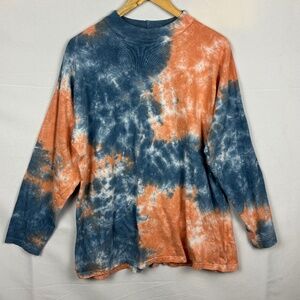 We The Free Women‎ LongSleeve Cotton Tie Dye T-Shirt Sz S Bohemian Hippie 70's